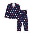 thumbnail image 1 of Honeii Watercolor Stars1 print Women's Pajama Sets Long Sleeve Button Down Sleepwear Nightwear Soft Pjs Lounge Sets-XX-Large, 1 of 7