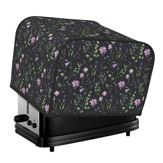 Honeii Watercolor Wildflower 1 Print 4 slice Toaster Cover, Two Slice Toaster Dust-proof Cover For Kitchen Small Appliance and Fingerprint Protection