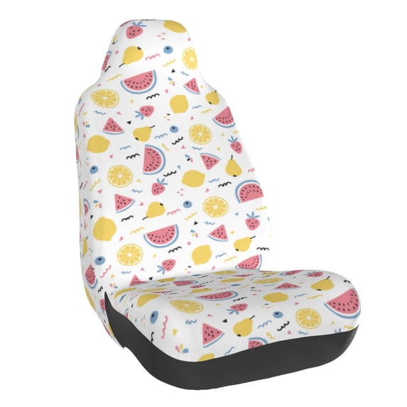 Honeii Watermelon And Lemon Print Car Seat Cover,Car Interior Covers,Universal Fit Seat Protector, Compatible with Most Cars, SUVs, Trucks, and Vans