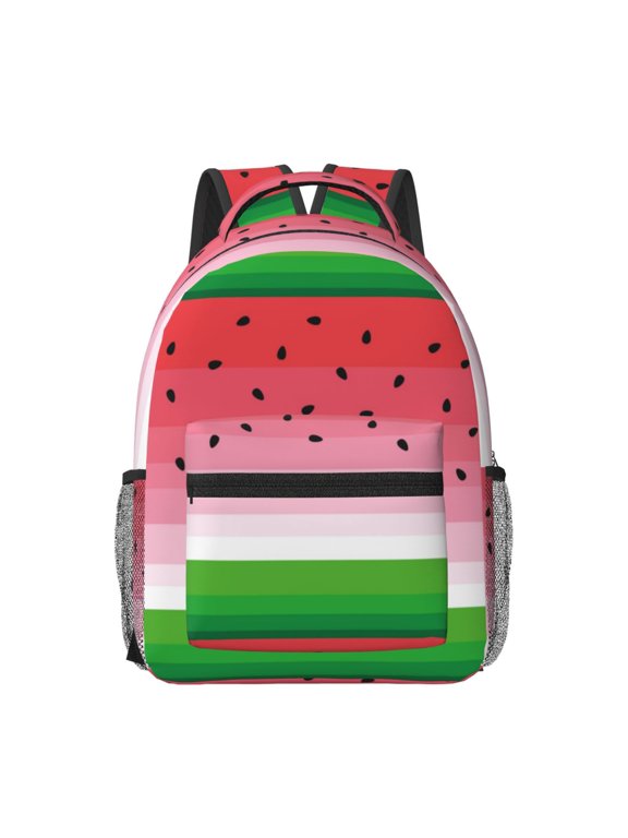 Watermelon Print Backpack for School,15.6 inch Laptop Back Pack for High School and College Students, Waterproof Computer Bookbag-One Size