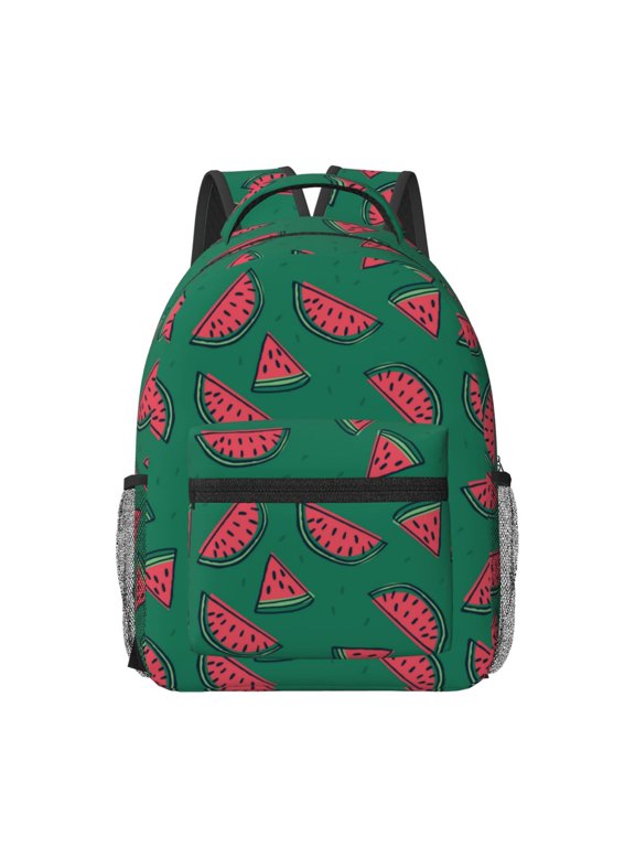Watermelon Print Backpack for School,15.6 inch Laptop Back Pack for High School and College Students, Waterproof Computer Bookbag-One Size