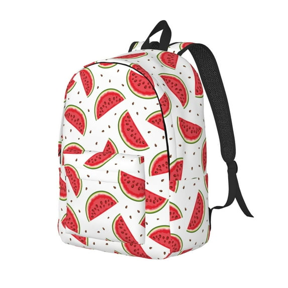 Honeii Watermelon Print Canvas Backpack for School & Outdoor,Laptop Excursion Backpack,Notebook School Bookbag For Men Women,for Work, Travel, and Everyday Use-Small