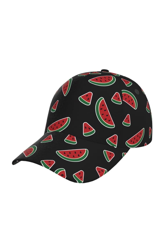 Watermelon Print Hat, Women's Baseball Hat Unisex Fit, Baseball Cap,Adjustable One Size