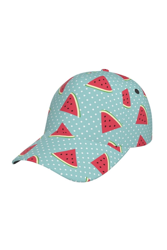 Watermelon Print Hat, Women's Baseball Hat Unisex Fit, Baseball Cap,Adjustable One Size