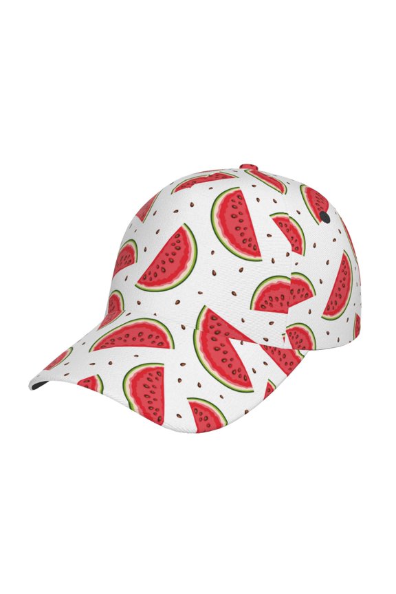 Watermelon Print Hat, Women's Baseball Hat Unisex Fit, Baseball Cap,Adjustable One Size