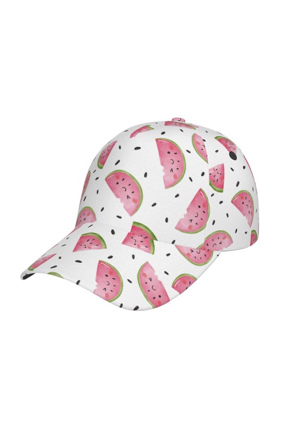 Watermelon Print Hat, Women's Baseball Hat Unisex Fit, Baseball Cap,Adjustable One Size