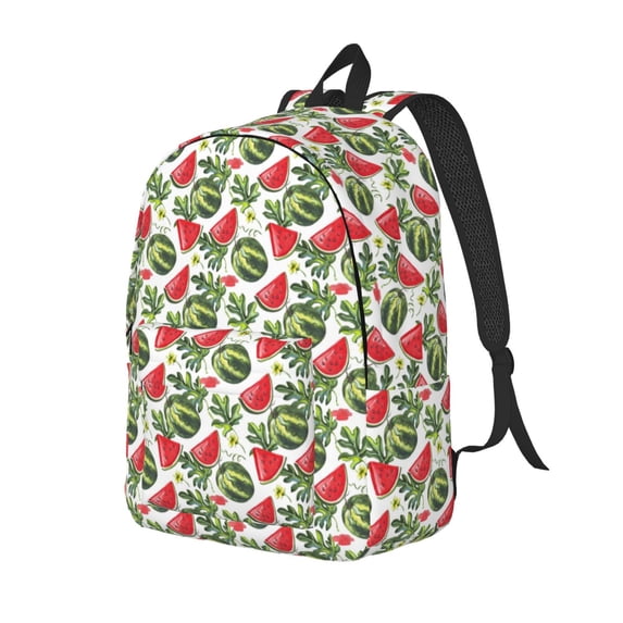 Honeii Watermelons Print Canvas Backpack for School & Outdoor,Laptop Excursion Backpack,Notebook School Bookbag For Men Women,for Work, Travel, and Everyday Use-Medium