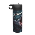 thumbnail image 1 of Honeii Wave Chain Shark Print 18 oz Insulated Water Bottle with Straw Lid, Stainless Steel Sports Water Bottles, Double Walled Vacuum, Leak Proof, 1 of 8