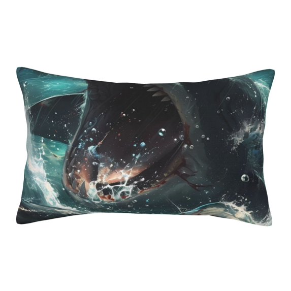 Honeii Wave Ocean Animal Shark Decorative Throw Pillow Case - Elevate Your Couch, Sofa, or Bed with Stylish Home Decor, Perfect Gift Idea-20"x30"