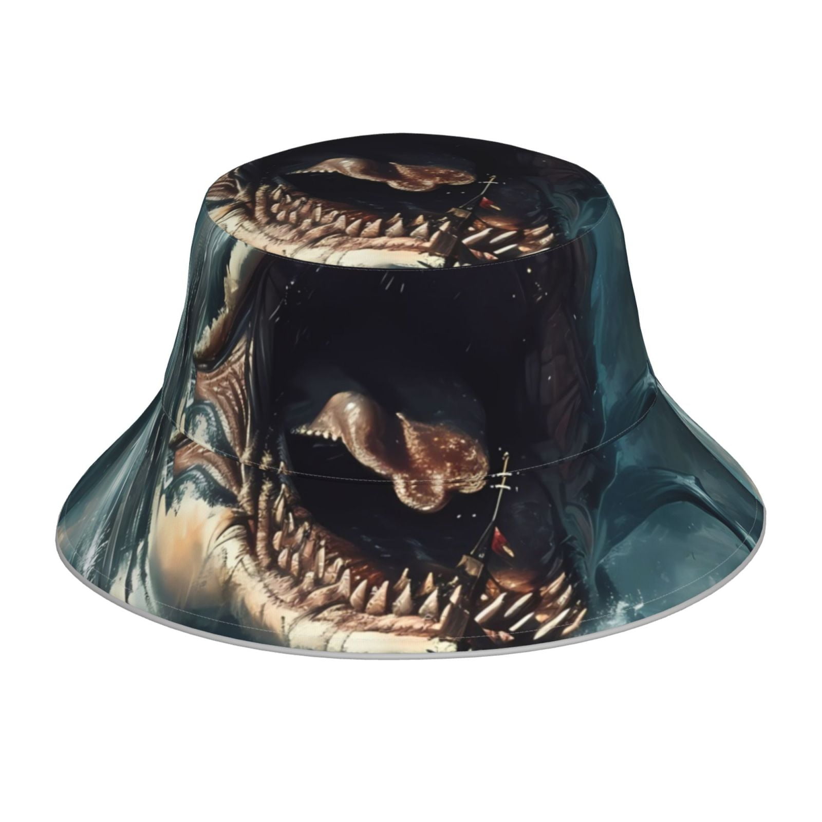 Honeii Wave Sailboat Shark for Unisex Bucket Hat Waterproof Rain Hat ...