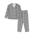 thumbnail image 1 of Honeii Weave Geometric print Women's Pajama Sets Long Sleeve Button Down Sleepwear Nightwear Soft Pjs Lounge Sets-X-Large, 1 of 7