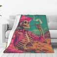 thumbnail image 1 of Honeii Western Desert Skull Cowboy (2) Print Fleece Blanket - Throw Blanket for Bed, Sofa, Couch, Camping, and Travel , Microplush Ultra Soft Warm Blanket-80"x60", 1 of 7