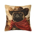 thumbnail image 1 of Honeii Western French Bulldog Cowboy Print Throw Pillow, Square Decorative Pillow Forms Soft Fluffy Plump Pillow Decorative Pillow Inserts,Couch Pillows-16"x16", 1 of 6