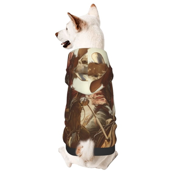 Honeii Western Rabbit Cowboy Print Small Dog Hoodies Pet Hooded Sweatshirts Fall Winter Puppy Cat Sweaters Warm Clothes for Small Dogs Outfits Costume-Medium