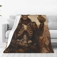 thumbnail image 1 of Honeii Western Skull Cowboy Print Fleece Blanket - Throw Blanket for Bed, Sofa, Couch, Camping, and Travel , Microplush Ultra Soft Warm Blanket-40"x30", 1 of 7
