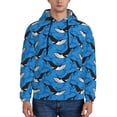 thumbnail image 1 of Honeii Whale And Sea Pattern Mens Hoodies Men's Loose Sleeve Sweatshirt,Pullover Hooded Sweatshirt for Men,Essentials Hoodie-4X-Large, 1 of 7