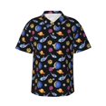 thumbnail image 1 of Honeii Whales In Space Print Men’s Hawaiian Shirt,Classic Button-Down Short Sleeve Shirt, for Beach, Vacation, and Outdoor Activities,3X-Large, 1 of 7