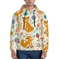 thumbnail image 1 of Honeii Whimsical Fox Floral Garden Pattern Mens Hoodies Men's Loose Sleeve Sweatshirt,Pullover Hooded Sweatshirt for Men,Essentials Hoodie-Small, 1 of 7