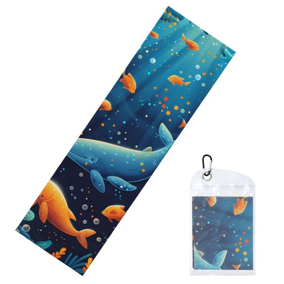 Honeii Whimsical Underwater Fantasy Print Instant Cooling Sports Towel,40"x12" Cooling Towel,Quick-Drying Towel for Gym, Running, Yoga, and Outdoor Sports