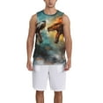 thumbnail image 1 of Honeii White And Red Sketch Dragon print basktball shirt for men and women, Unisex basketball jersey for Theme party-3X-Large, 1 of 6