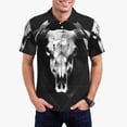 thumbnail image 1 of Honeii White Black Sheep skull Print Polo Shirt, A Classic Short-Sleeved, Button-Down Golf Shirt for Men,Mens Polo Shirts Short Sleeve-Small, 1 of 6