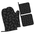 thumbnail image 1 of Honeii White Pineapples Pattern Oven Mitts and Pot Holders, Silicone Oven Gloves,500 F Heat Resistant Oven Mitts Sets, 4PCS, 1 of 6