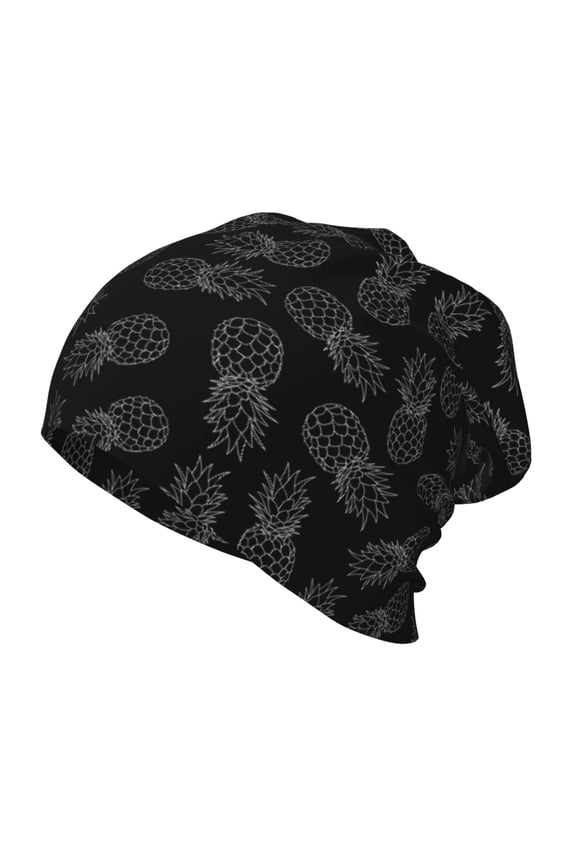 White Pineapples Print Kids Knit Beanie Watch Hat ,Knit Cap for Boys and Girls