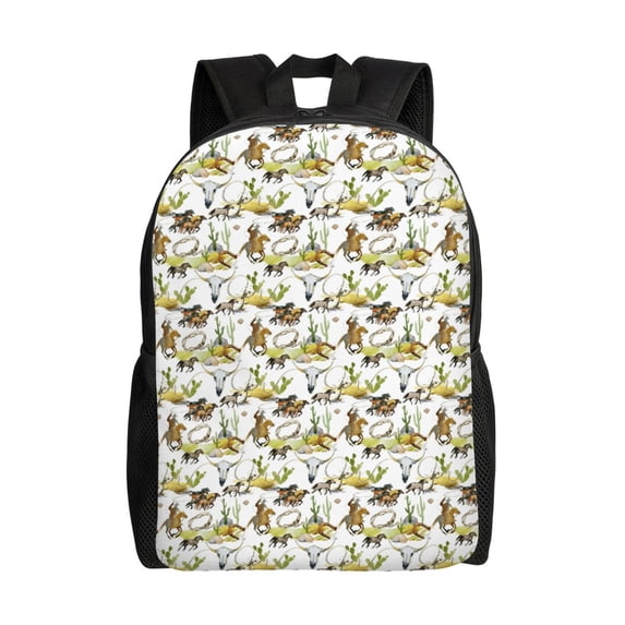 Honeii Wild West Western Print Laptop Backpack for Work, College, Travel, Daily Backpacks for Men Women, Sport Rucksack,Computer Bag