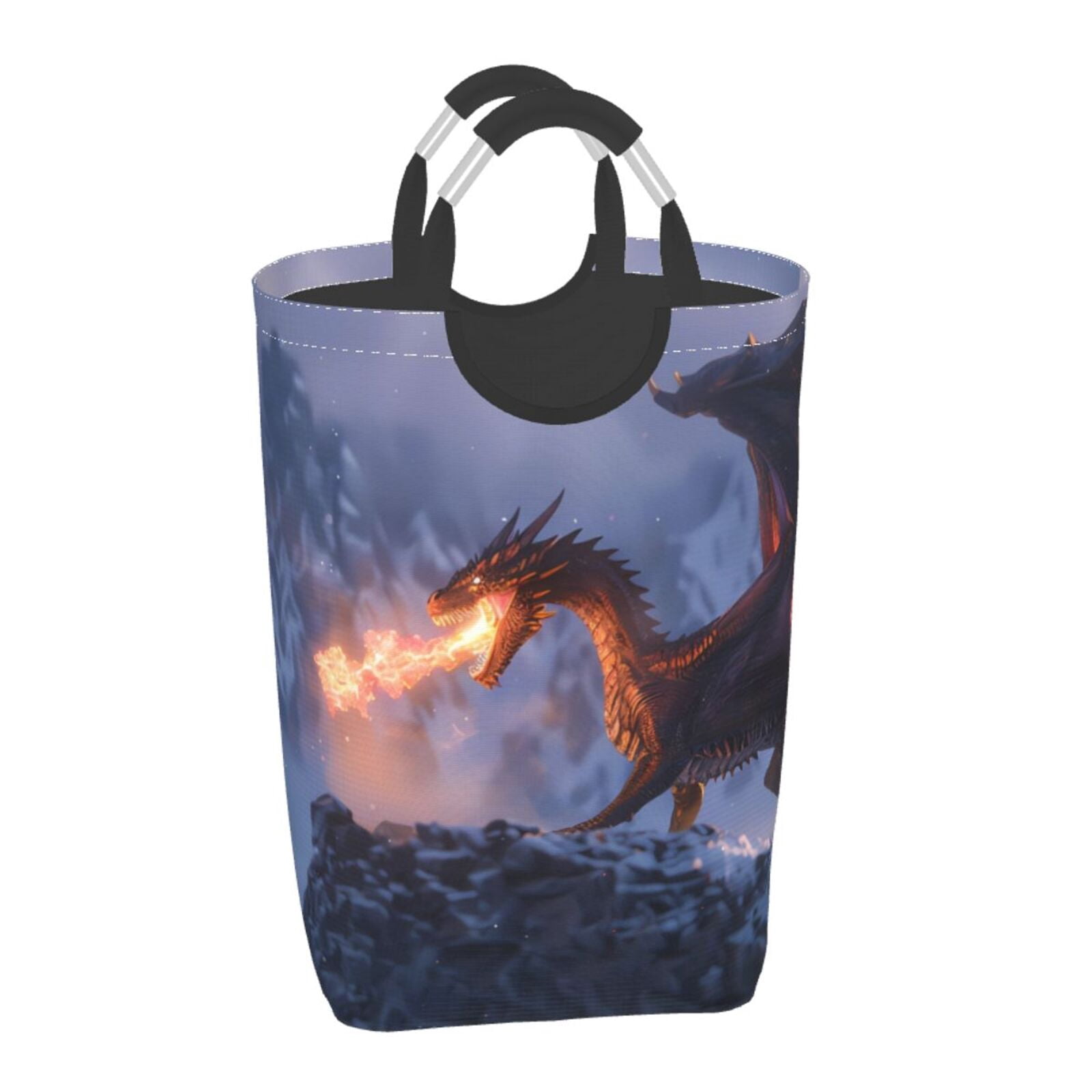 Chinese Dragon Character Print Laundry Basket