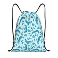thumbnail image 1 of Honeii Winter Warmth Blue Knitted Print Drawstring Backpack,Drawstring Bags String Backpack Gym Cinch Sack Backpack Sport Bag Draw-Small, 1 of 6