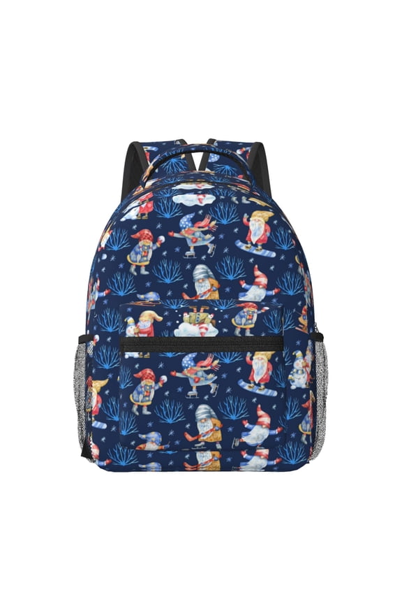 Winter old man Playtime Print Backpack for School,15.6 inch Laptop Back Pack for High School and College Students, Waterproof Computer Bookbag-One Size