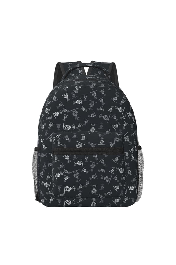 Wireless Antenna Icon Print Backpack for School,15.6 inch Laptop Back Pack for High School and College Students, Waterproof Computer Bookbag-One Size