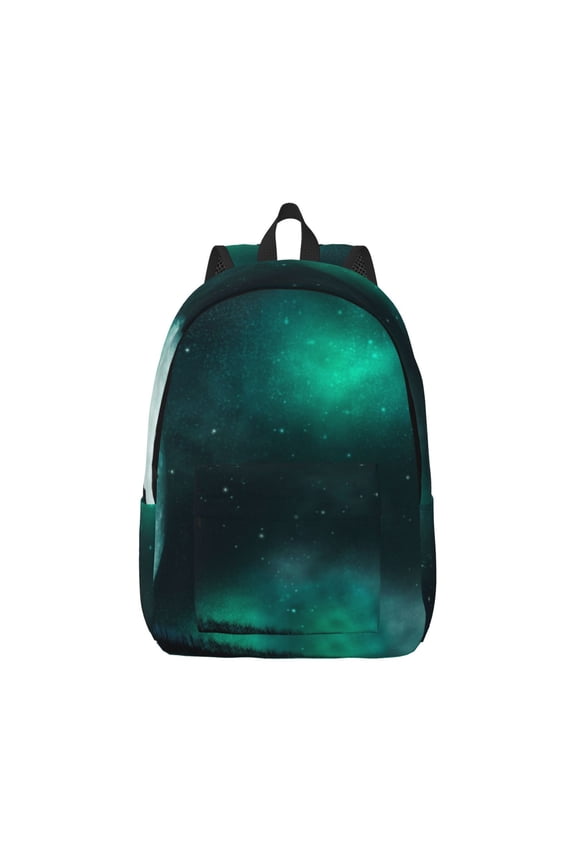 Witch House On The Hill Print Canvas College Laptop Backpack, Durable Rucksack Travel Notebook Bag School Backpack Book Bag for Men Women-Medium