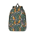 thumbnail image 1 of Honeii Wolf Fox In Flower Forest Print Canvas College Laptop Backpack, Durable Rucksack Travel Notebook Bag School Backpack Book Bag for Men Women-Small, 1 of 7
