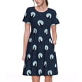 thumbnail image 1 of Honeii Wolf And Moon Print Women’s Short Sleeve Dress, Comfortable Casual Dress, Soft Polyester Spandex Blend, Stylish Everyday Wear for Summer, Perfect for Travel and Vacation, 1 of 6