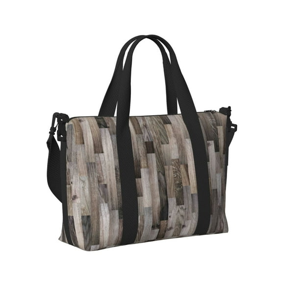 Honeii Wooden Texture Print Hand Travel Bag,Travel Duffle Bag, Waterproof Weekender Bag,Carry On Tote Bags,Weekender Tote Bag,for Weekend and Business Travel
