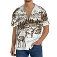 thumbnail image 1 of Honeii Woodland Forest With Deers for Men's Short-Sleeved Button-Up Collared Shirt Featuring A Pocket, Perfect for Beach Vacations, And Travel Adventures.-3X-Large, 1 of 5