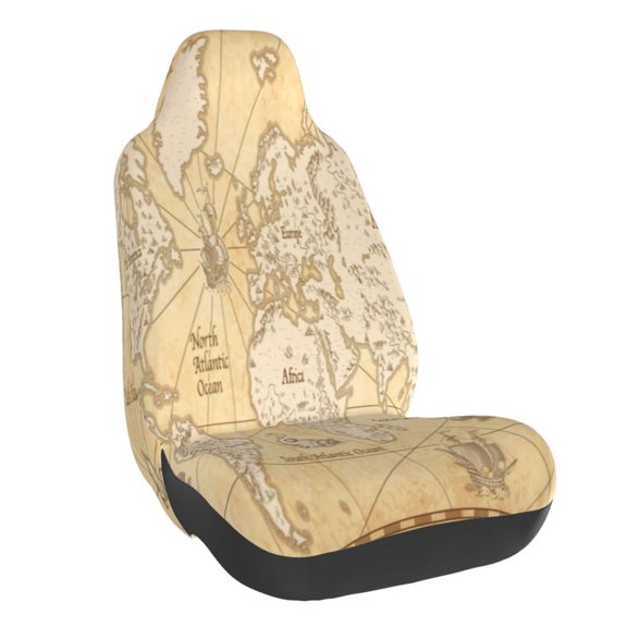 Honeii World Map Print Car Seat Cover,Car Interior Covers,Universal Fit Seat Protector, Compatible with Most Cars, SUVs, Trucks, and Vans
