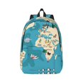 thumbnail image 1 of Honeii World Map With Animal Print Canvas College Laptop Backpack, Durable Rucksack Travel Notebook Bag School Backpack Book Bag for Men Women-Small, 1 of 7