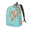 thumbnail image 1 of Honeii World Travel Line Icons Map Print Canvas Backpack for School & Outdoor,Laptop Excursion Backpack,Notebook School Bookbag For Men Women,for Work, Travel, and Everyday Use-Small, 1 of 5