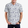 thumbnail image 1 of Honeii World Travel2 print Polo Shirt, a classic short-sleeved, button-down golf shirt designed for men4X-Large, 1 of 6