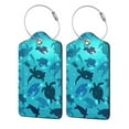 Honeii World Turtle Day Print Leather Luggage Tag for Suitcases,ID Tags