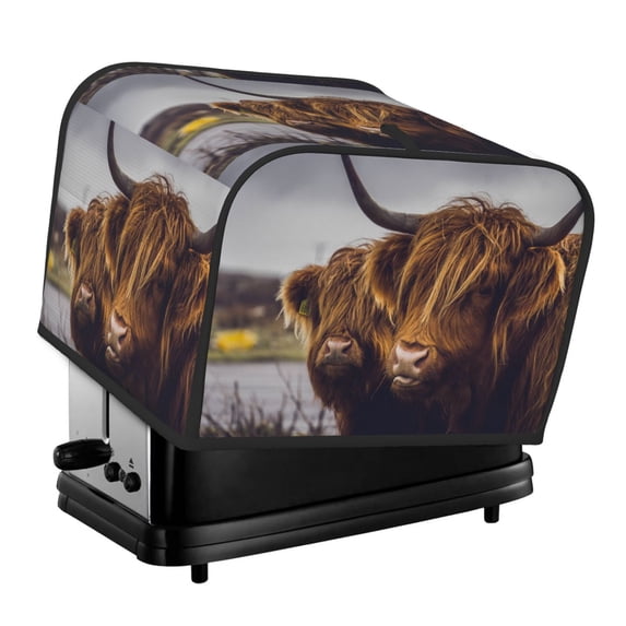 Honeii Yak Print 4 slice Toaster Cover, Two Slice Toaster Dust-proof Cover For Kitchen Small Appliance and Fingerprint Protection