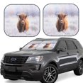 thumbnail image 1 of Honeii Yak Print Foldable Car Sun Shade for Windshield, 2-Piece UV Protection Shade, Protects Car Interior, Ideal for Cars, Trucks, SUVs-Large, 1 of 6