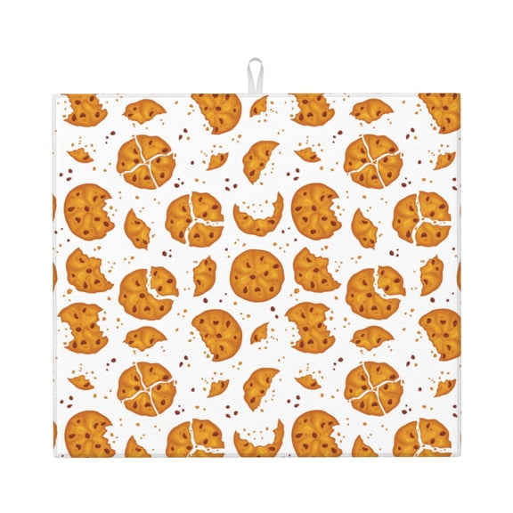 Honeii Yellow Biscuit for Dish Drying Mat for Kitchen Counter, Non-slip Rubber Backed, Hide Stain Kitchen Super Absorbent Draining Mat, Dish Rack Pad