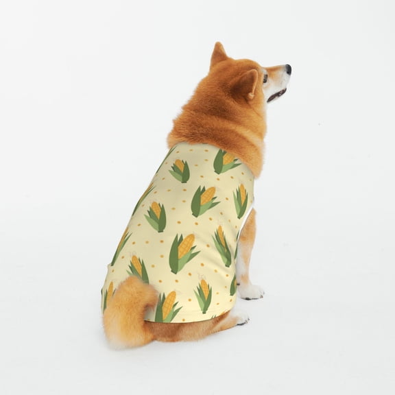 Honeii Yellow Corn Pattern 100% Cotton Dog Clothes Dog Costumes Doggie Shirts Puppy Shirt Pet Vest Tank Top Cat Tee-5X-Large