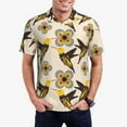 thumbnail image 1 of Honeii Yellow Flowers Hummingbird Print Polo Shirt, A Classic Short-Sleeved, Button-Down Golf Shirt for Men,Mens Polo Shirts Short Sleeve-X-Large, 1 of 6