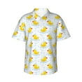 thumbnail image 1 of Honeii Yellow Rubber Duck Print Men’s Hawaiian Shirt,Classic Button-Down Short Sleeve Shirt, for Beach, Vacation, and Outdoor Activities,X-Large, 1 of 7