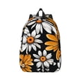 thumbnail image 1 of Honeii Yellow White Daisy Pattern Print Canvas College Laptop Backpack, Durable Rucksack Travel Notebook Bag School Backpack Book Bag for Men Women-Small, 1 of 7