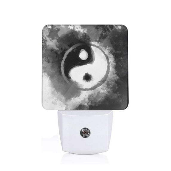 Honeii Yin And Yang Print LED Night Light with Light Sensor, Night Lights Plug Into Wall,Ideal for Bedrooms and Hallways-EU